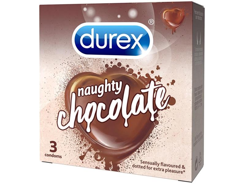 Bao cao su Durex Naughty Chocolate có gai giúp tăng thêm cảm xúc (3 cái)