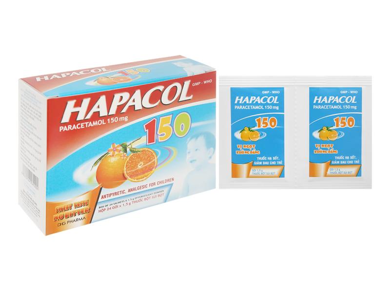 Bột Hapacol 150 DHG giảm đau, hạ sốt (24 gói)