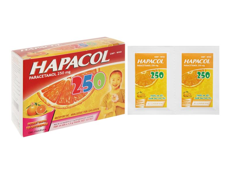 Bột Hapacol 250 DHG giảm đau, hạ sốt (24 gói)