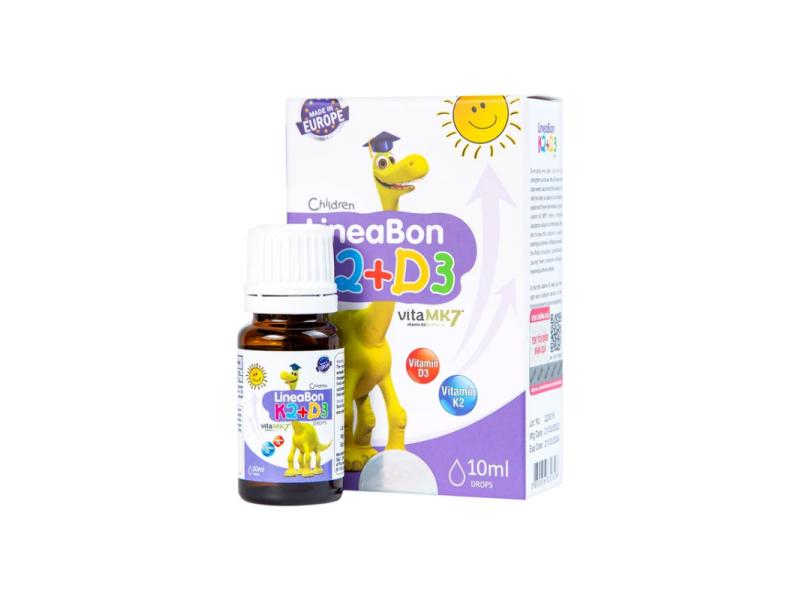 Dung dịch LineaBon K2+D3 ErgoPharm Hỗ Trợ Phát Triển Hệ Xương, Răng Cho Trẻ (Chai 10ml)
