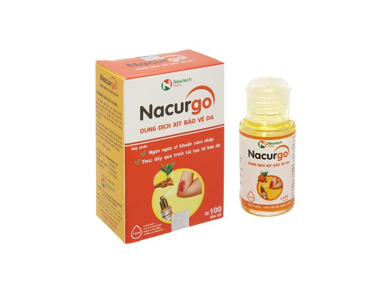 Dung dịch xịt Nacurgo màng sinh học bảo vệ, tái tạo da tổn thương (100 lần xịt)