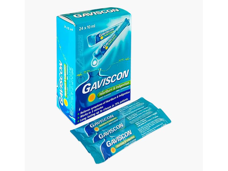 Hỗn dịch Gaviscon Reckitt Benckiser điều trị trào ngược dạ dày, thực quản (24 gói x 10ml)