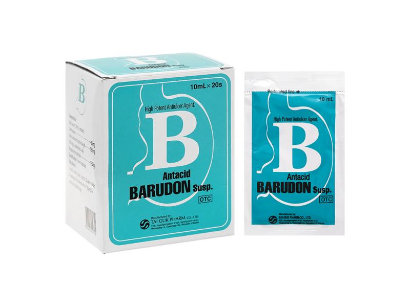 Hỗn dịch uống Barudon Susp giảm đau nhanh trong viêm dạ dày (20 gói x 10ml)