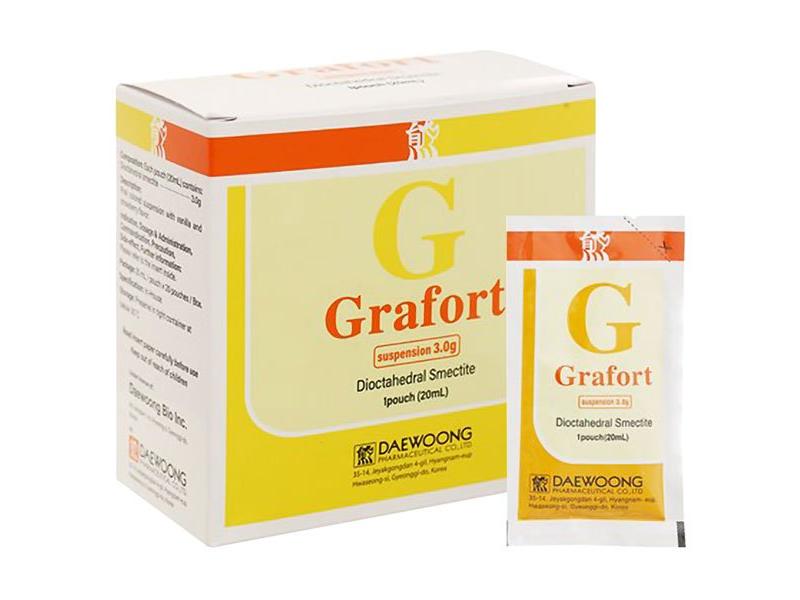 Hỗn dịch uống Grafort 3g trị trào ngược dạ dày, thực quản và tiêu chảy (20 gói x 20ml)