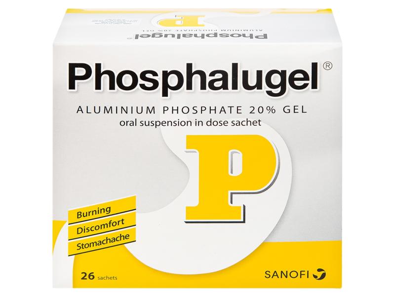 Hỗn dịch uống Phosphalugel Sanofi giảm độ axit của dạ dày (26 gói x 20g)