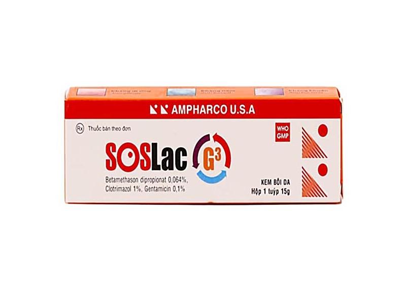 Kem bôi da Soslac G3 Ampharco điều trị viêm da dị ứng, lang ben (15g)