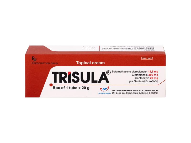 Kem bôi da Trisula 20g An Thiên Pharma điều trị các bệnh nhiễm khuẩn ngoài da