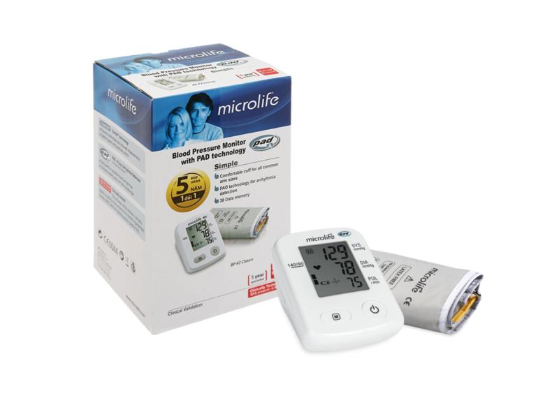 Máy đo huyết áp bắp tay tự động Microlife BP A2 Basic hỗ trợ đo huyết áp và nhịp tim