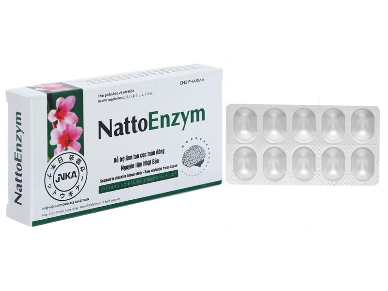 NattoEnzym hỗ trợ tan cục máu đông, ngừa đột quỵ hộp 30 viên