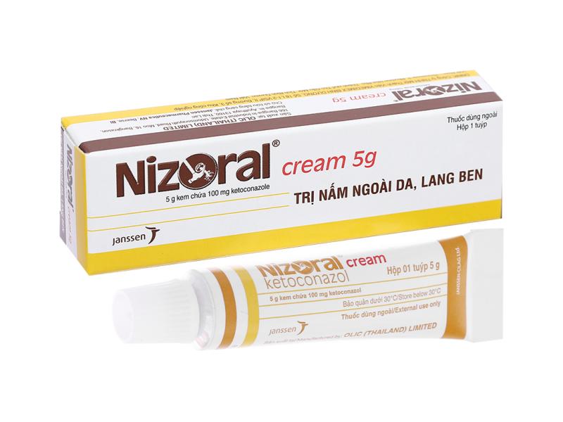 Nizoral Cream trị nhiễm nấm ngoài da, viêm da tiết bã tuýp 5g