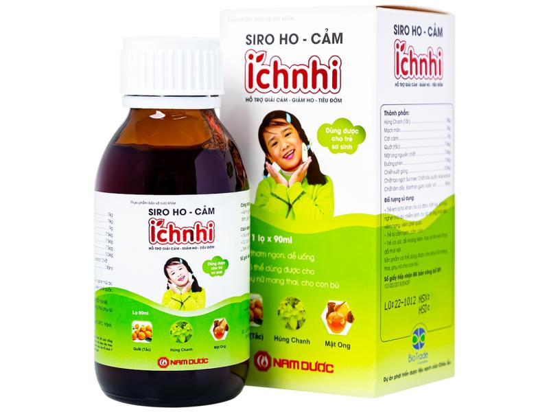 Siro ho cảm Ích Nhi Nam Dược hỗ trợ giải cảm, giảm ho, tiêu đờm (90ml)