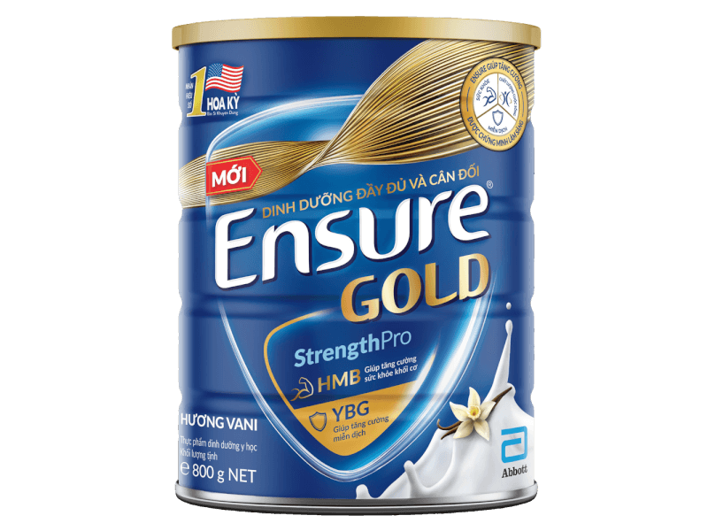 Sữa bột Ensure Gold StrengthPro Abbott hương vani tăng cường sức khỏe khối cơ, tăng miễn dịch (380g)