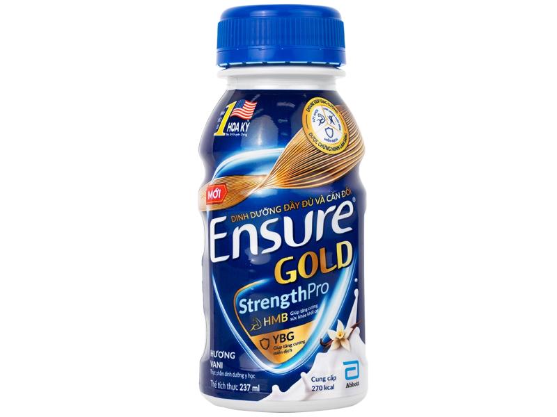 Sữa Ensure Gold StrengthPro hương vani 237ml Abbott tăng cường sức khỏe, tăng cường miễn dịch