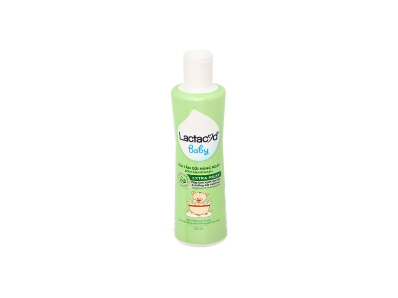 Sữa tắm gội Lactacyd Baby Extra Milky bảo vệ da và tóc cho bé chai 250ml