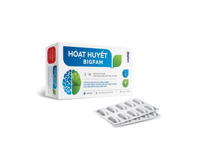 Tăng cường tuần hoàn máu não Hoạt Huyết Bigfam hộp 6 vỉ x 10 viên