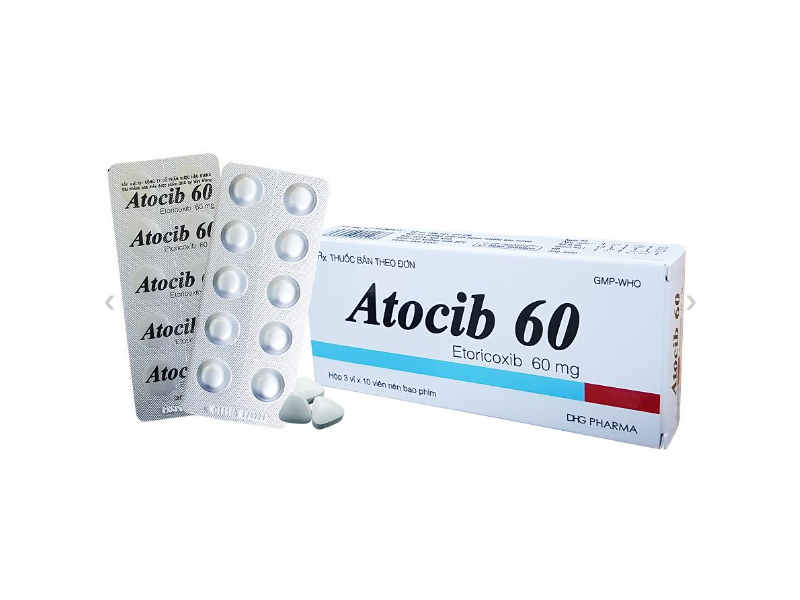 Thuốc Atocib 60mg DHG điều trị thoái hóa khớp, viêm khớp dạng thấp (3 vỉ x 10 viên)
