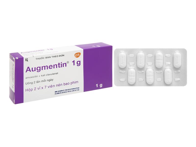 Thuốc Augmentin 1g GSK điều trị nhiễm khuẩn (2 vỉ x 7 viên)