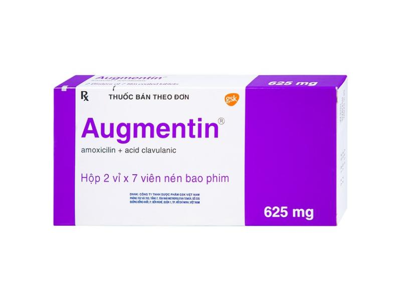 Thuốc Augmentin 625mg GSK điều trị nhiễm khuẩn (2 vỉ x 7 viên)