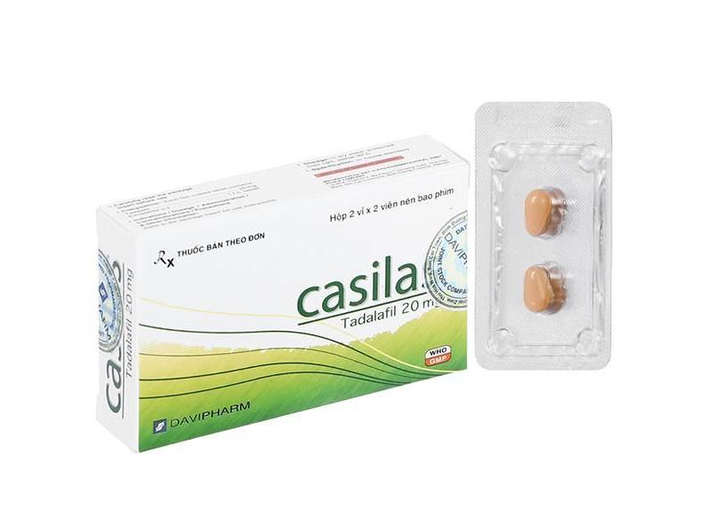 Thuốc Casilas-20 Davipharm điều trị rối loạn cương dương (2 vỉ x 2 viên)