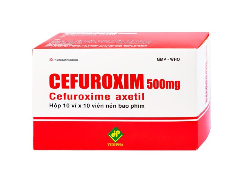 Thuốc Cefuroxim 500mg Vidipha điều trị nhiễm khuẩn (10 vỉ x 10 viên)