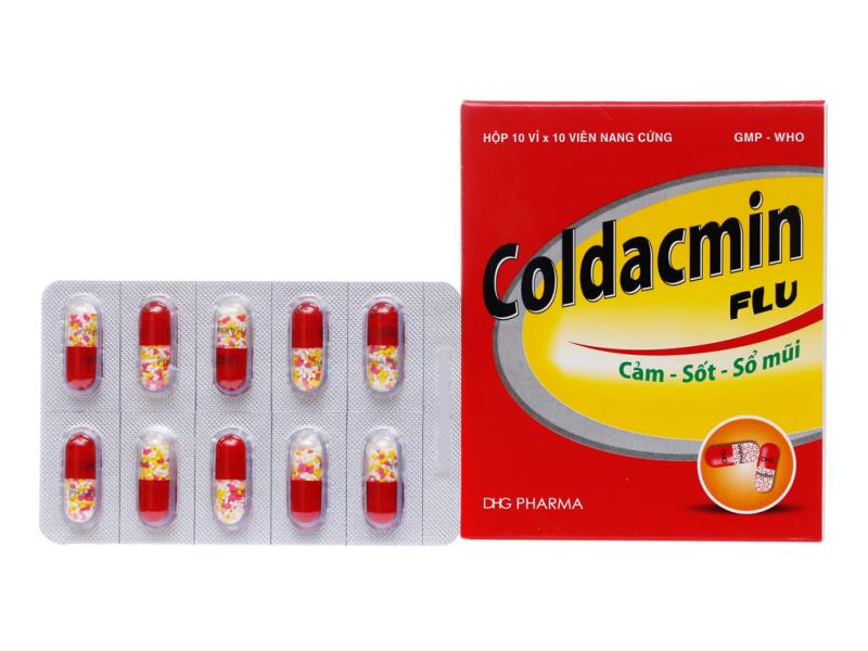 Thuốc Coldacmin Flu DHG điều trị triệu chứng cảm sốt, nhức đầu, đau nhức cơ bắp (10 vỉ x 10 viên)