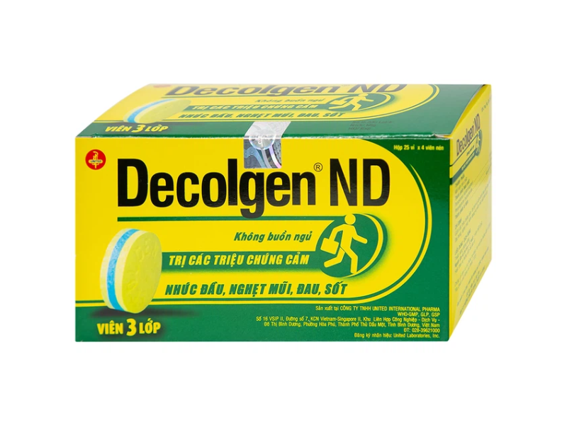 Thuốc Decolgen ND United điều trị các triệu chứng cảm thông thường, viêm mũi dị ứng (25 vỉ x 4 viên)
