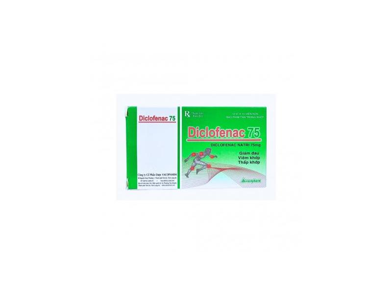 Thuốc Diclofenac 75 Vacopharm điều trị dài ngày viêm khớp mạn, thoái hóa khớp (10 vỉ x 10 viên)