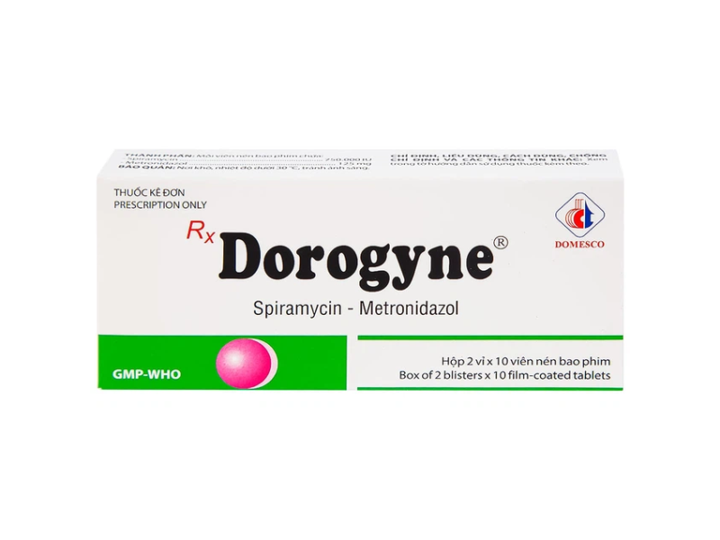 Thuốc Dorogyne Domesco điều trị các bệnh nhiễm khuẩn răng miệng cấp và mạn tính (2 vỉ x 10 viên)