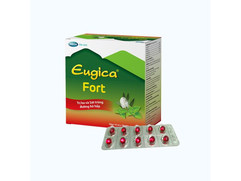 Thuốc Eugica Fort DHG điều trị các chứng ho, đau họng, sổ mũi, cảm cúm (10 vỉ x 10 viên)