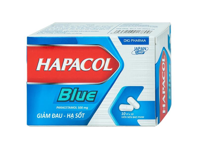 Thuốc Hapacol Blue 500 DHG điều trị đau đầu, đau nửa đầu, đau răng (10 vỉ x 10 viên)