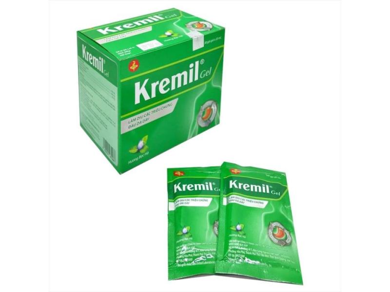 Thuốc Kremil Gel làm dịu các triệu chứng tăng tiết acid dạ dày (Hộp 30 gói x 20ml)