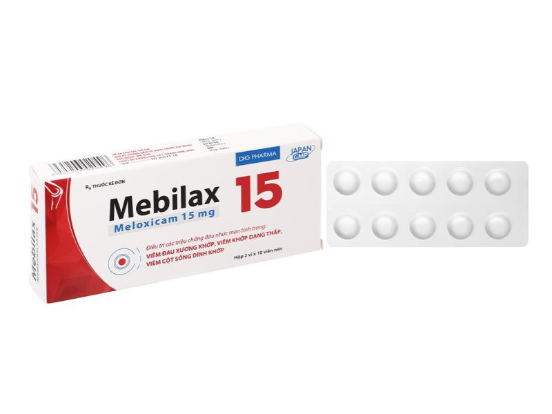 Thuốc Mebilax 15 DHG điều trị viêm đau cơ xương khớp (2 vỉ x 10 viên)