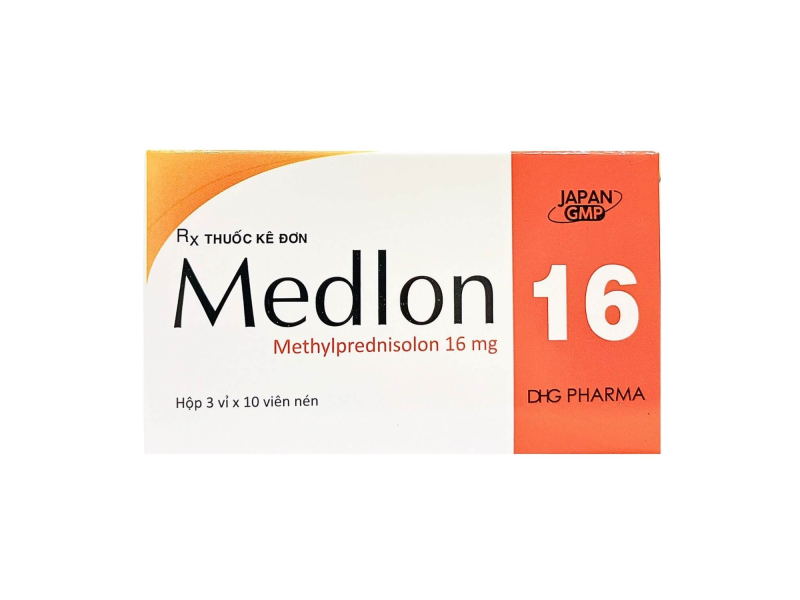 Thuốc Medlon 16 DHG Pharma chống viêm, giảm miễn dịch trong viêm khớp, lupus ban đỏ (3 vỉ x 10 viên)