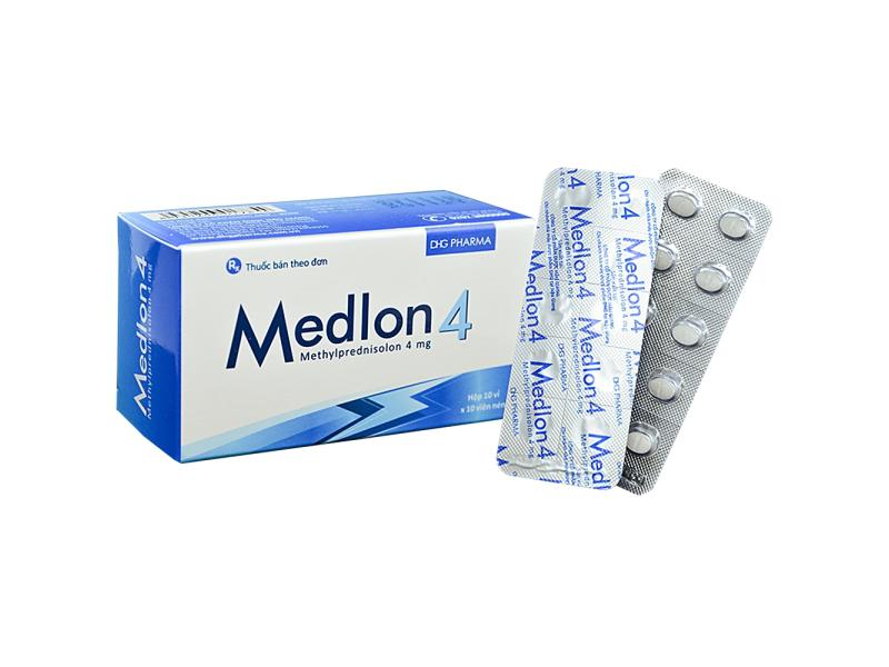 Thuốc Medlon 4 DHG Pharma chống viêm, giảm miễn dịch trong viêm khớp, lupus ban đỏ (10 vỉ x 10 viên)
