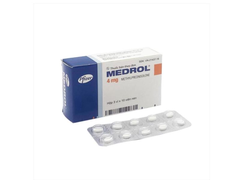 Thuốc Medrol 16mg Pfizer kháng viêm, điều trị rối loạn nội tiết, viêm tuyến giáp (3 vỉ x 10 viên)