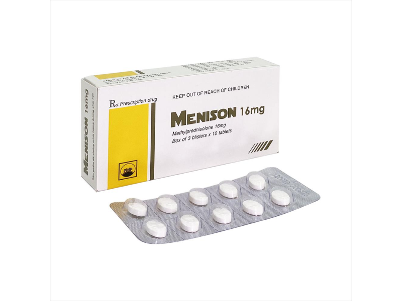 Thuốc Menison 16mg Pymepharco điều trị rối loạn nội tiết, viêm khớp, bệnh collagen (3 vỉ x 10 viên)