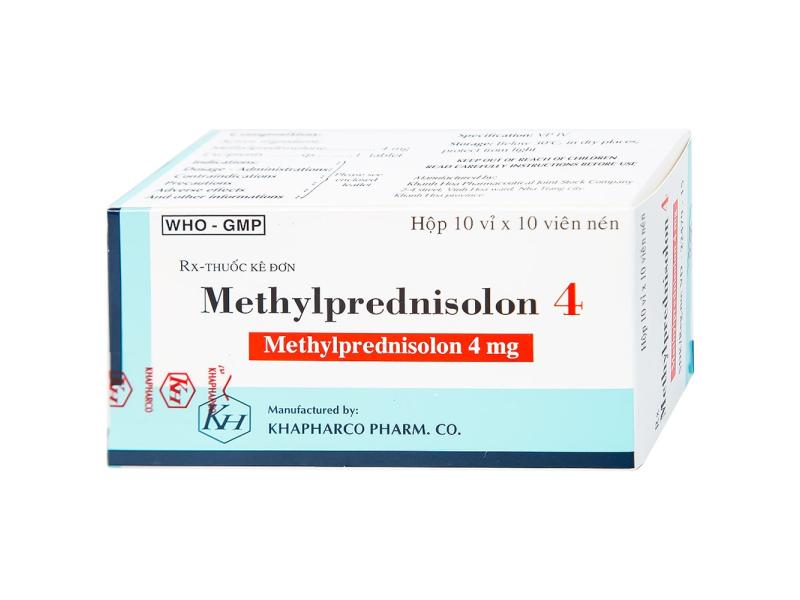 Thuốc Methylprednisolon 4 Khapharco kháng viêm, điều trị viêm khớp dạng thấp, lupus ban đỏ hệ thống (10 vỉ x 10 viên)