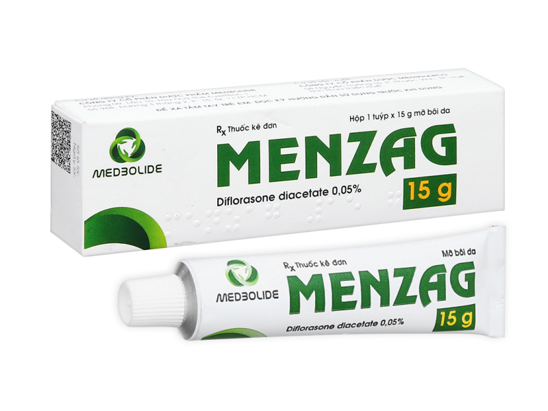 Thuốc mỡ bôi da Menzag 0.05% giảm viêm, giảm ngứa trong bệnh da liễu tuýp 15g