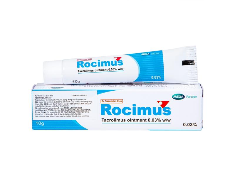Thuốc mỡ bôi da Rocimus 0.03% MEGA We care điều trị viêm da cơ địa (10g)