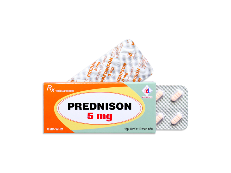 Thuốc Prednison 5mg Domesco điều trị viêm khớp dạng thấp (10 vỉ x 10 viên)