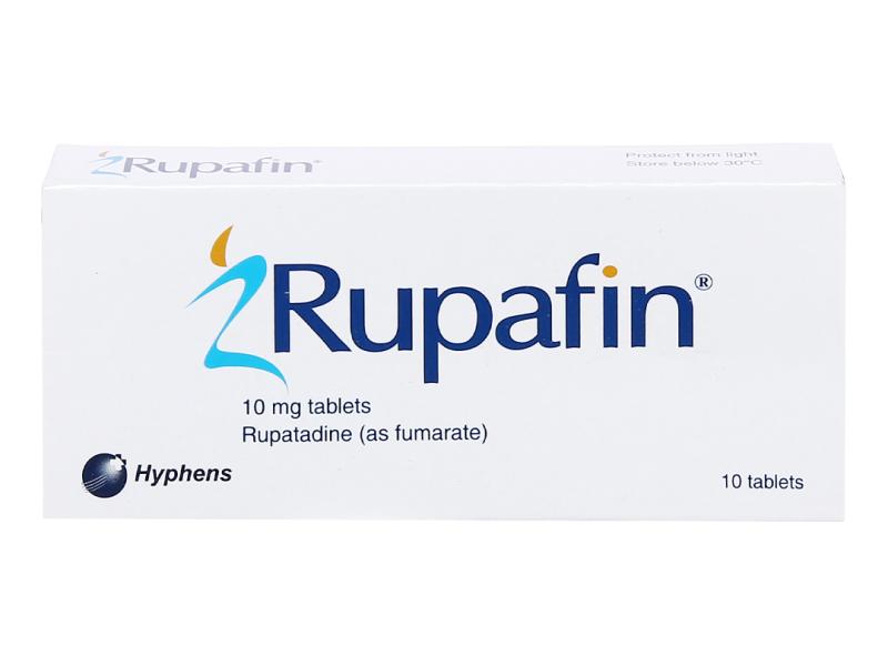 Thuốc Rupafin 10mg Hyphens điều trị viêm mũi dị ứng, nổi mày đay (1 vỉ x 10 viên)