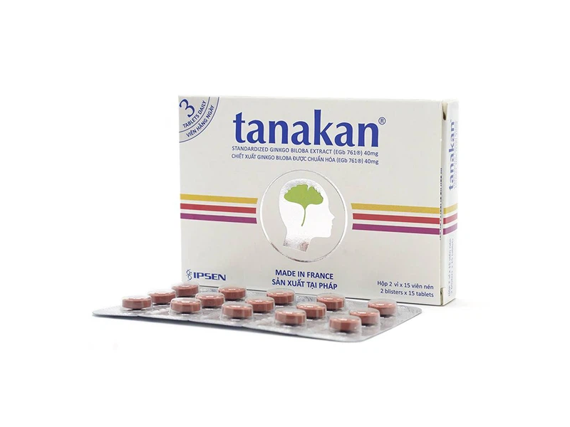 Thuốc Tanakan Ipsen điều trị triệu chứng rối loạn nhận thức ở người lớn tuổi (2 vỉ x 15 viên)