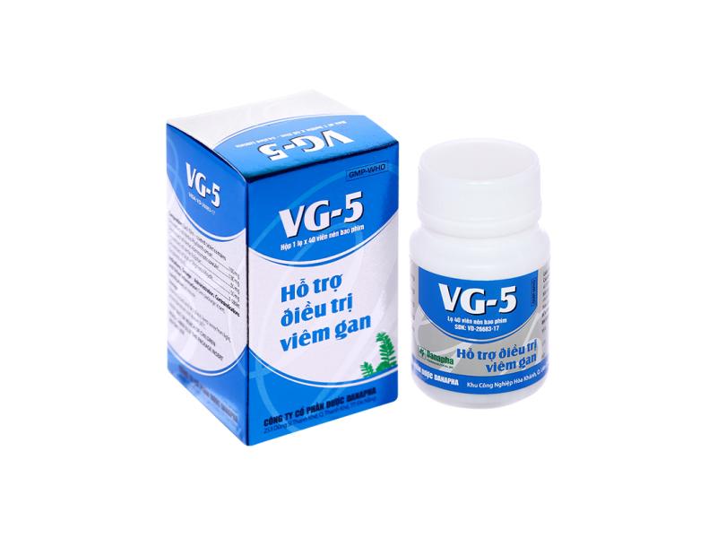 Thuốc VG-5 Danapha điều trị hạ men gan, viêm gan (40 viên)