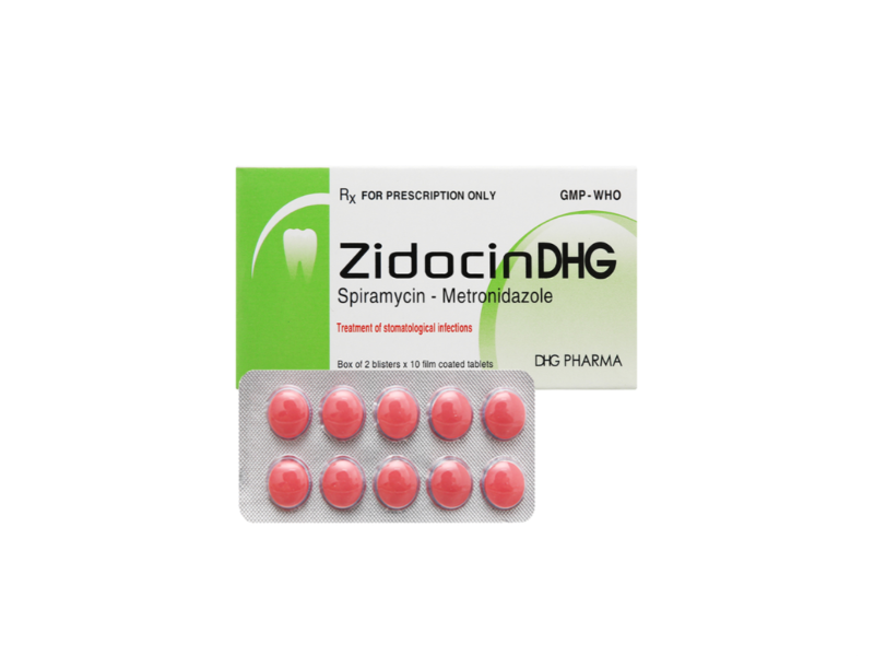 Thuốc Zidocin DHG điều trị nhiễm trùng răng miệng cấp tính (2 vỉ x 10 viên)