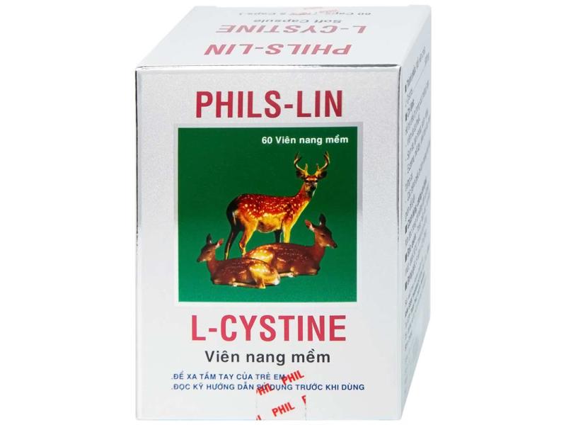Viên nang mềm L-Cystine 500mg Phils Lin hỗ trợ điều trị viêm da do thuốc, sạm da, tàn nhang (12 vỉ x 5 viên)