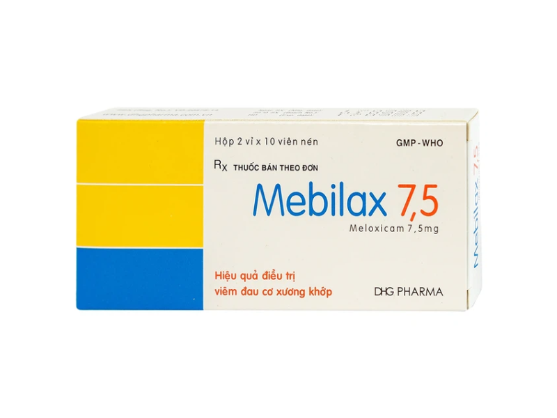Viên nén Mebilax 7,5 DHG Pharma điều trị viêm đau cơ xương khớp (2 vỉ x 10 viên)