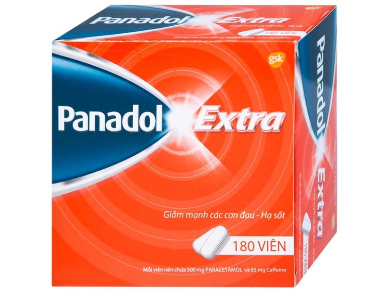 Viên nén Panadol Extra đỏ GSK giảm mạnh các cơn đau, hạ sốt, điều trị đau đầu, đau lưng (15 vỉ x 12 viên)