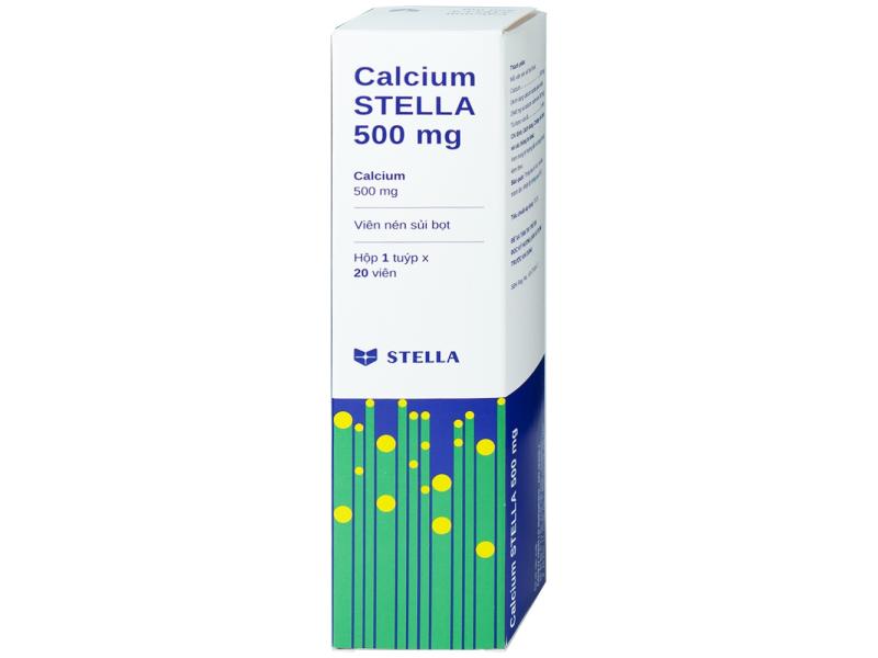 Viên sủi Calcium Stella 500mg phòng và hỗ trợ điều trị loãng xương (20 viên)