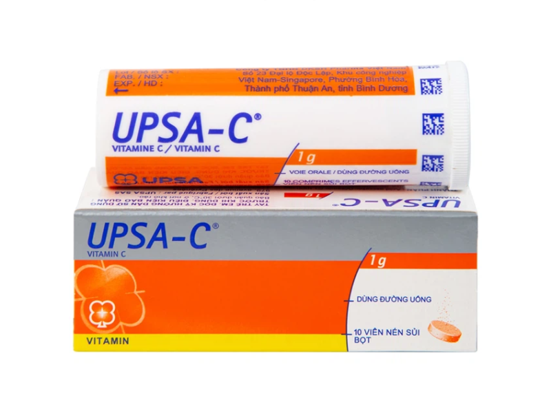 Viên sủi UPSA-C UPSA SAS hỗ trợ điều trị tình trạng thiếu hụt vitamin C (10 viên)
