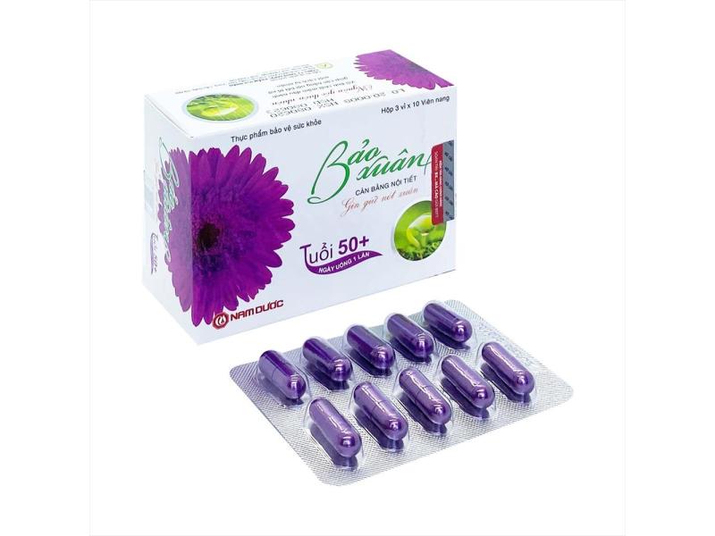 Viên uống Bảo Xuân Tuổi 50+ Nam Dược bổ sung và hỗ trợ cân bằng nội tiết tố nữ Estrogen (3 vỉ x 10 viên)